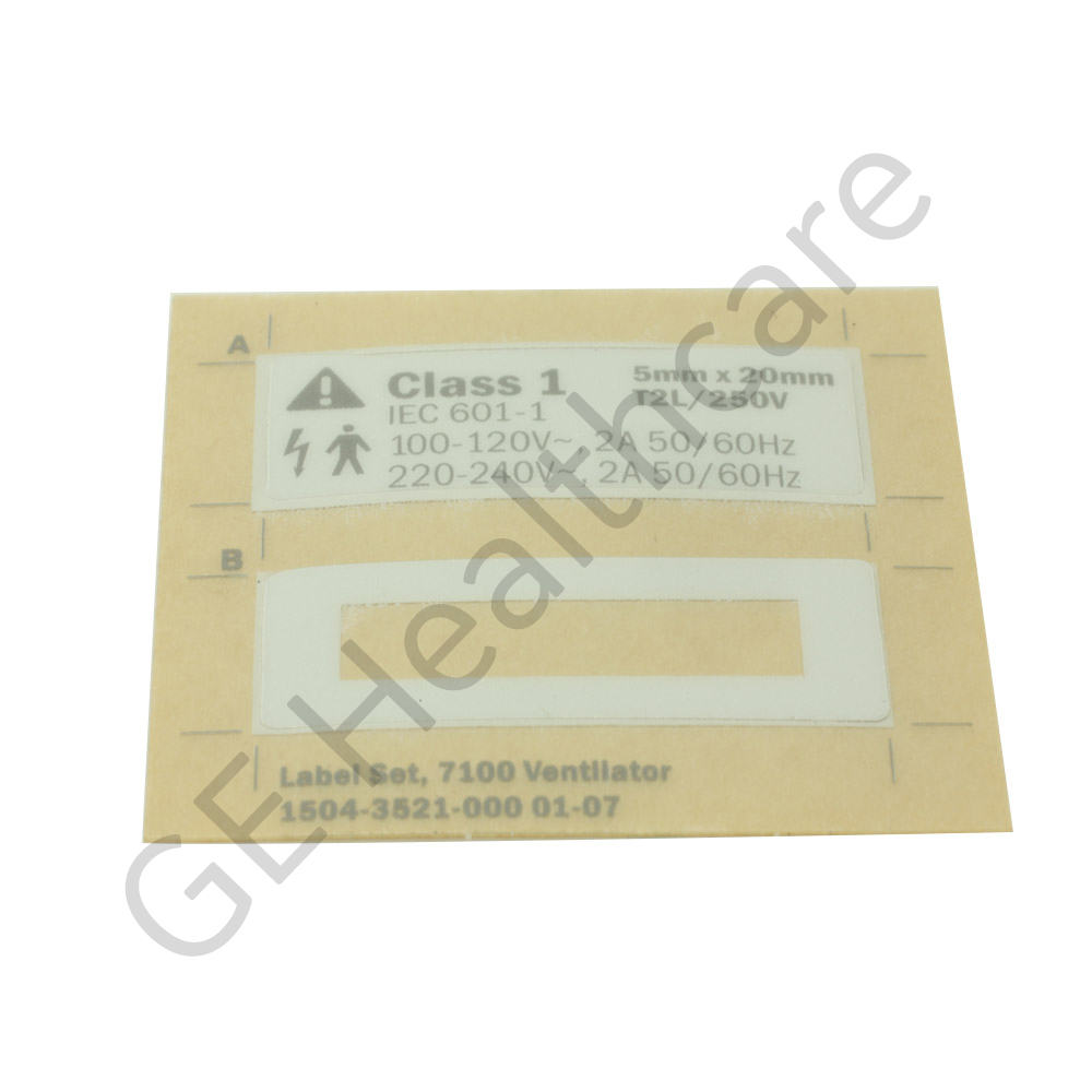 Label Set 7100 Ventilator Label Set 7100 Ventilator