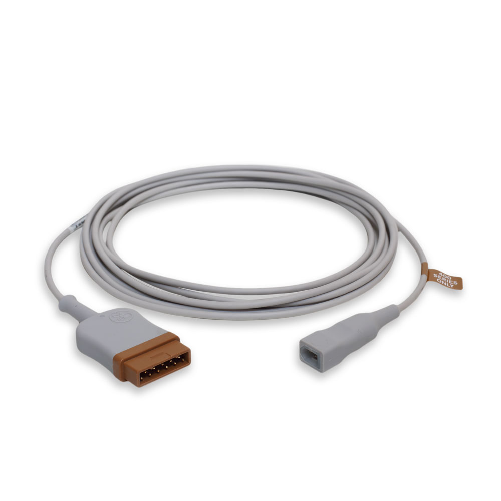 Temperature Cable, 400 Series for Disposable Probes, Single, 3.6 m/12 ft Temperature Cable, 400 Series for Disposable Probes, Single, 3.6 m/12 ft