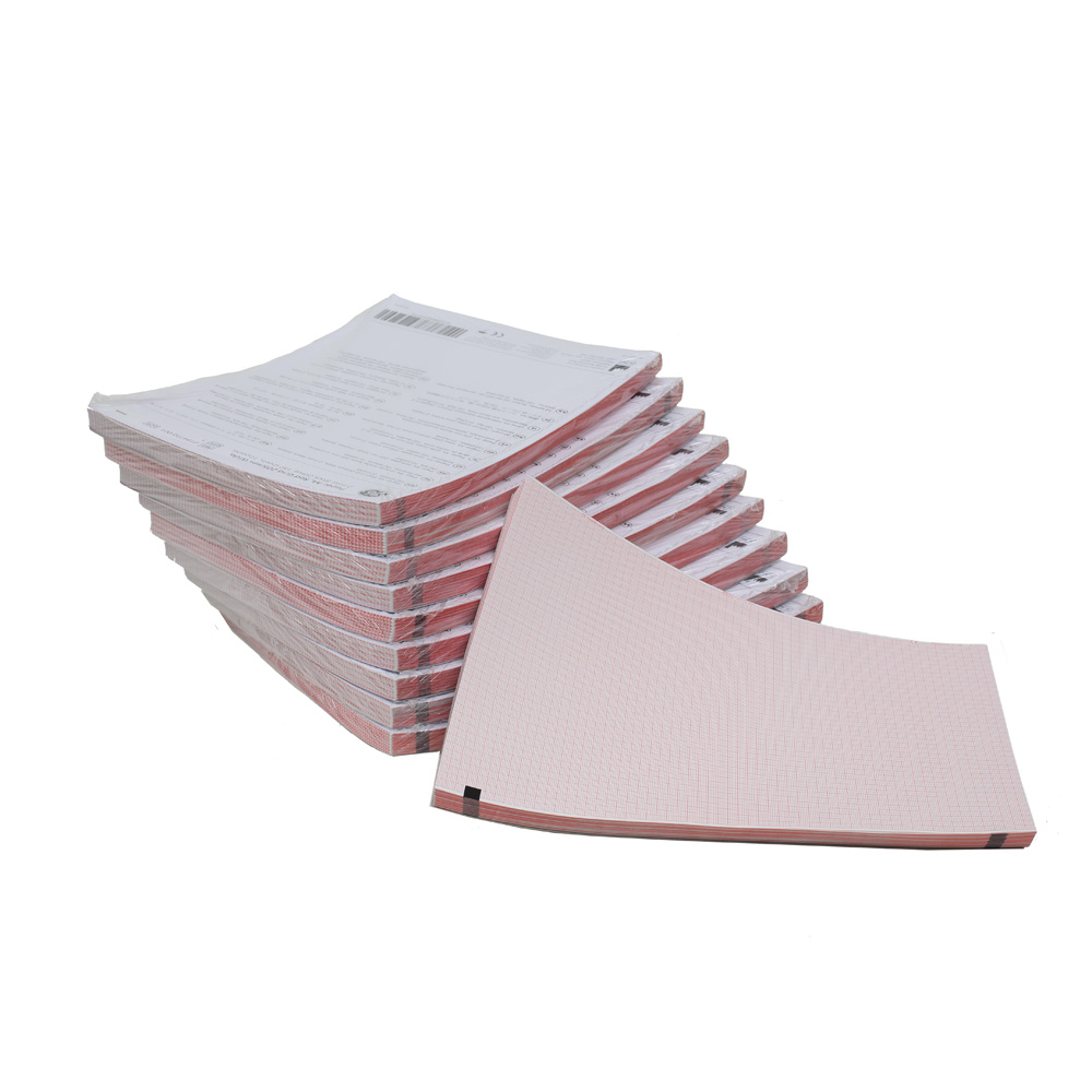 Paper A4, Red Grid 205mm Wide, Z-Fold, Block Queue, 150 Sheets, 10 Packs