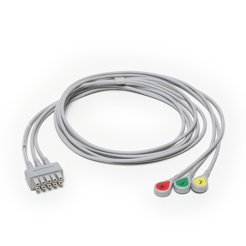 ECG Leadwire set, 3-lead grouped, snap, IEC, 130 CM/ 51 IN ECG Leadwire set, 3-lead grouped, snap, IEC, 130 CM/ 51 IN