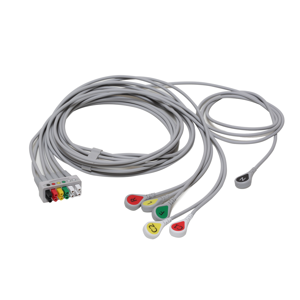 ECG Leadwire set, 6-lead, grouped, snap, IEC, 130 cm/ 51 in ECG Leadwire set, 6-lead, grouped, snap, IEC, 130 cm/ 51 in