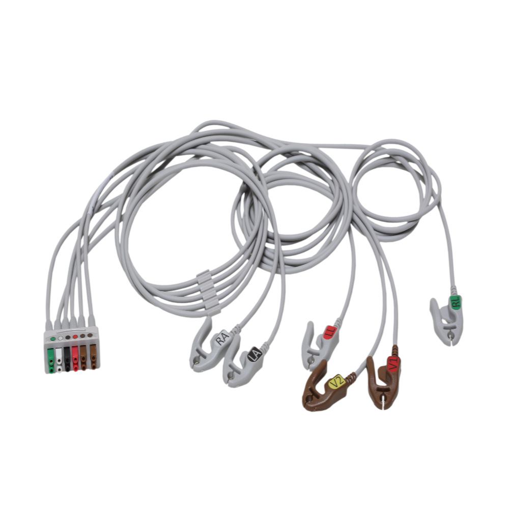ECG Leadwire set, 6-lead, grouped, grabber AHA mix 74 cm/29 ECG Leadwire set, 6-lead, grouped, grabber AHA mix 74 cm/29