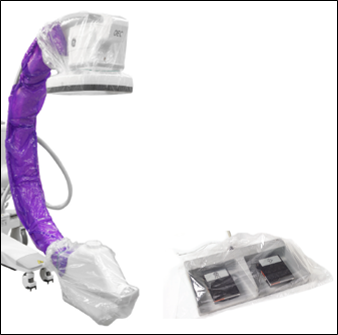 21 CFD C-arm pack, Flat panel plate protector, X-ray tube, footswitch cover. Sterile item cannot be returned