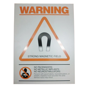 MRI Warning Sign, Small, 12 in. x 16 in., English